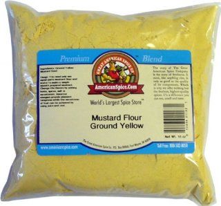 Mustard Seed Ground Yellow   Bulk, 16 oz  Mustard Spices And Herbs  Grocery & Gourmet Food