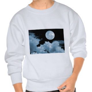 FULL MOON CLOUDS BLUE PULL OVER SWEATSHIRTS