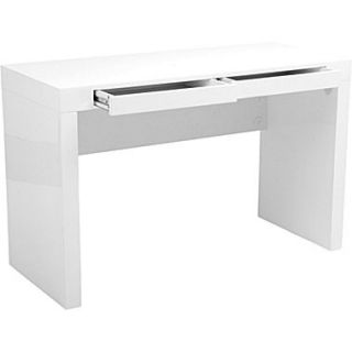 Euro Style™ Donald High Gloss Lacquer MDF Desk, White  Make More Happen at