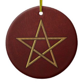Pentagram Gold Color Christmas Ornament