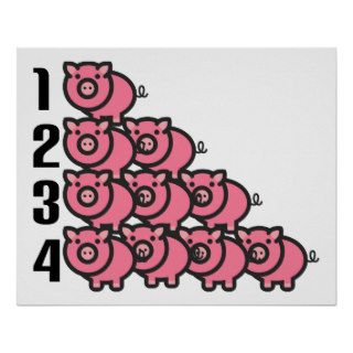 One Two Three Four Pigs Posters