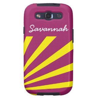 Personalized Magenta Yellow StarBurst Striped Case Galaxy SIII Covers