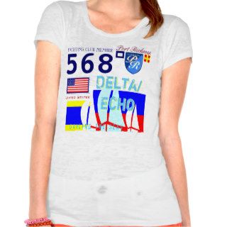 Port Richman Delta/ Echo Marine Signal Flags USA T shirt