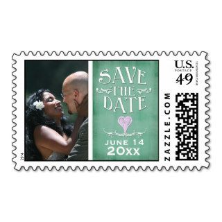 Chalkboard photo save the date stamp