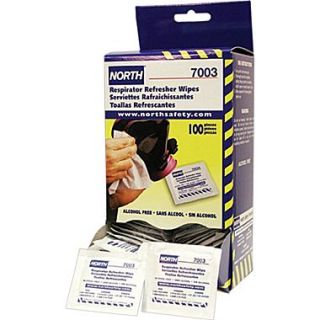 North Safety Respirator Cleaning Wipes, 5” x 7”, 100/Box  Make More Happen at