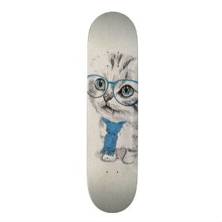 Cute adorable funny trendy kitten animal sketch skate decks
