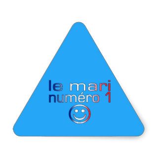 Le Mari Numéro 1   Number 1 Husband in French Triangle Sticker