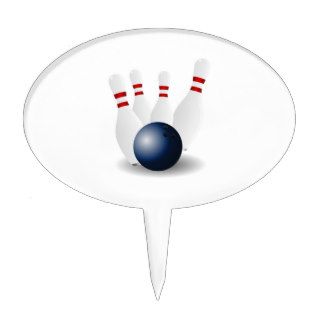 Bowling Ball and Pins Cake Toppers
