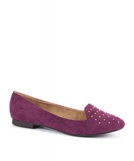 Wide Fit Purple Studded Slipper Shoes