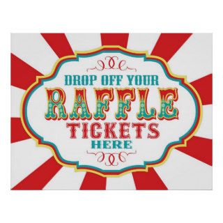 Carnival or Circus Raffle Ticket Sign Print