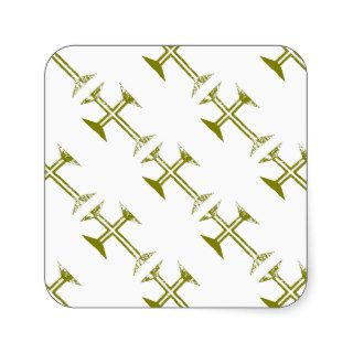Faux Gold Destroyed Look Cross Stickers