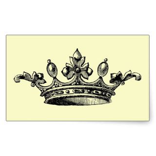 Vintage Royal Crown Rectangular Stickers
