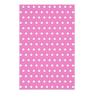 Pink and White Polka Dot Stationery Paper