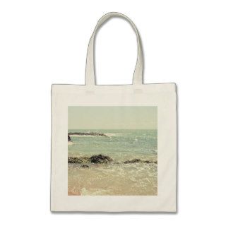 Mint Green Ocean Pastel Beach Photography Canvas Bags