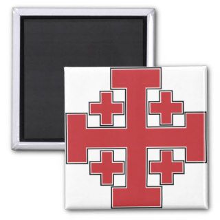 Jerusalem Cross Red Fridge Magnet