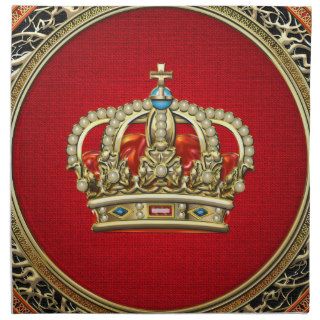 [300] Prince Princess King Queen Crown [Belg.Gold] Napkins