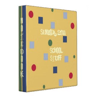Fun Stripes Dots School Notebook Teacher/Student Vinyl Binders