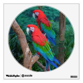 Two Red and Green Winged Macaws Ara Chloropterus Wall Graphics