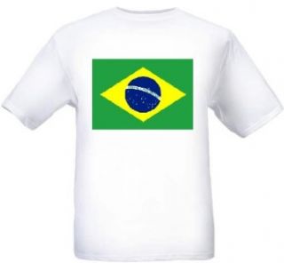 BRAZIL   BRAZILIAN FLAG   Flag series   White T shirt Clothing