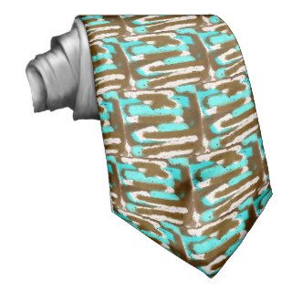 Blue and Brown Swirl Print Tie