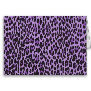 Animal Print, Spotted Leopard   Purple Black Greeting Card