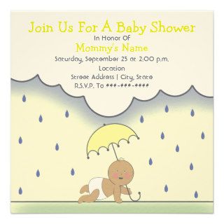 Yellow Baby Shower Invitation   Rain Shower