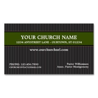 Modern Black/Green Church Business Cards