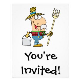 funny old macdonald farmer cartoon personalized invites