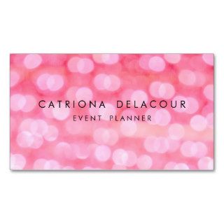Pink Subtle Glitter Bokeh Business Card