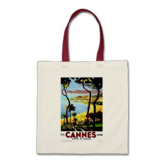 "Cannes, France" Vintage Travel Canvas Bag