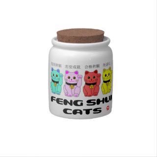 風水の招き猫, Feng shui Lucky Cats (Manekineko) Candy Dishes