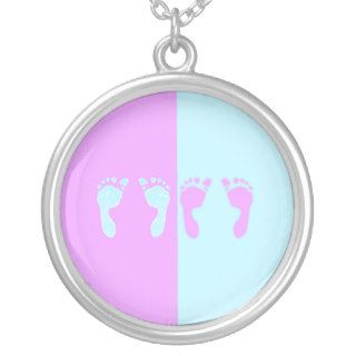 Baby Footprints (Girl/Boy Twins) Necklace