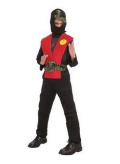 Deluxe Muscle Ninja Red Dress Up Halloween Costume   Size Child One Size Fits Most Clothing