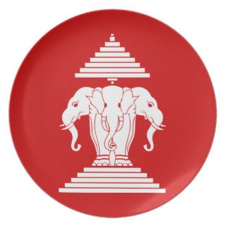 Erawan Three Headed Elephant Lao / Laos Flag Plates