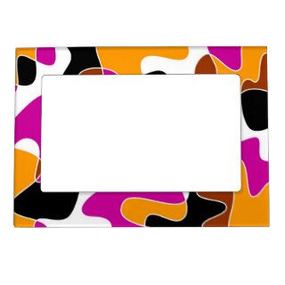 Cute colorful abstract fluid background design magnetic picture frame