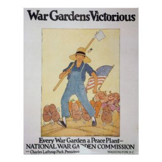 Vintage War Gardens Victorious Poster Art