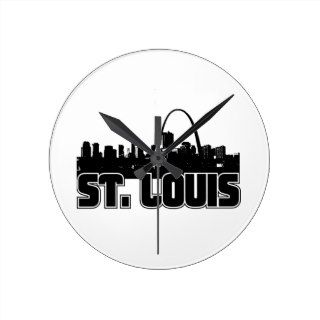 St Louis Skyline Round Clocks