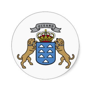Coat of Arms Canary Islands Official Symbol Spain Round Sticker