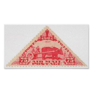 Tannu Tuva 75 Yak Triangle Stamp Portfolio Poster