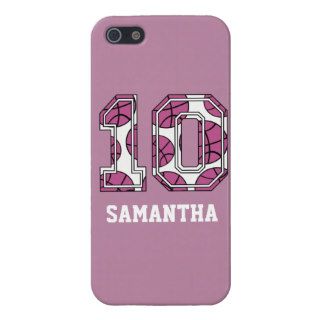 Personalized Basketball Number 10 Pink and White Cover For iPhone 5