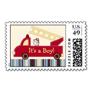 Engine 27 Fire Truck Puppy Custom Postage Stamps