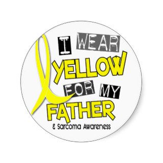Sarcoma I WEAR YELLOW FOR MY FATHER 37 Round Stickers