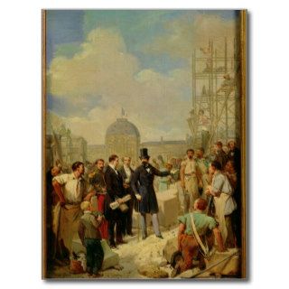 Napoleon III Visiting the Works at the Louvre Post Cards