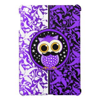 purple mustache owl iPad mini cases