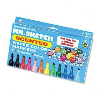 Mr. Sketch Scented Watercolor Markers, Chisel Tip, 12 Assorted Colors/Set SAN20072  Artists Markers 