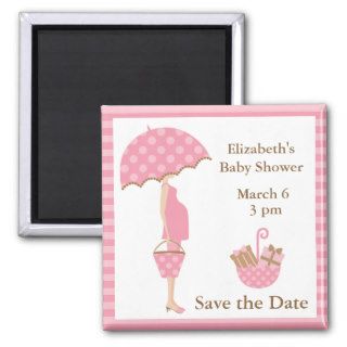 Pink Mom to be with Umbrella Magnet