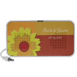 Sunflower Color Block Wedding Doodle Speaker