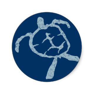 turtle light blue round sticker