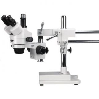 AmScope SM 4TPY New 7X 90X Simul Focal Trinocular Stereo Zoom Microscope on Dual Arm Boom Electronics