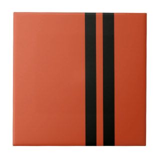 Orange and Black Striped Racing Car Stripes Ceramic Tiles